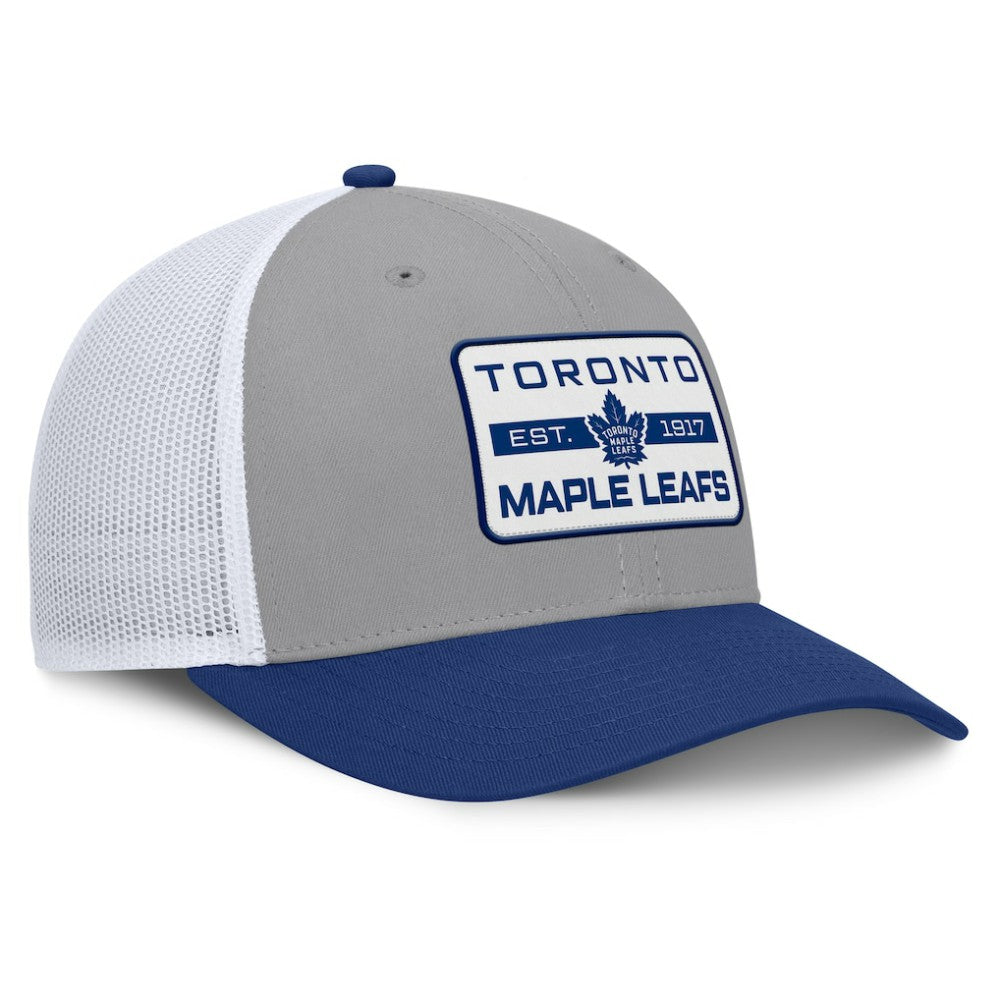 NHL Gray/Blue Toronto Maple Leafs Fanatics Fundamental Adapt Trucker Adjustable Hat