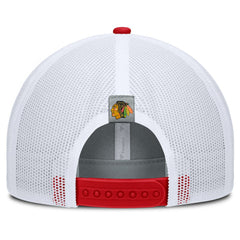 NHL Gray/Red Chicago Blackhawks Fanatics Fundamental Adapt Trucker Adjustable Hat