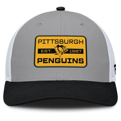 NHL Gray/Black Pittsburgh Penguins Fanatics Fundamental Adapt Trucker Adjustable Hat