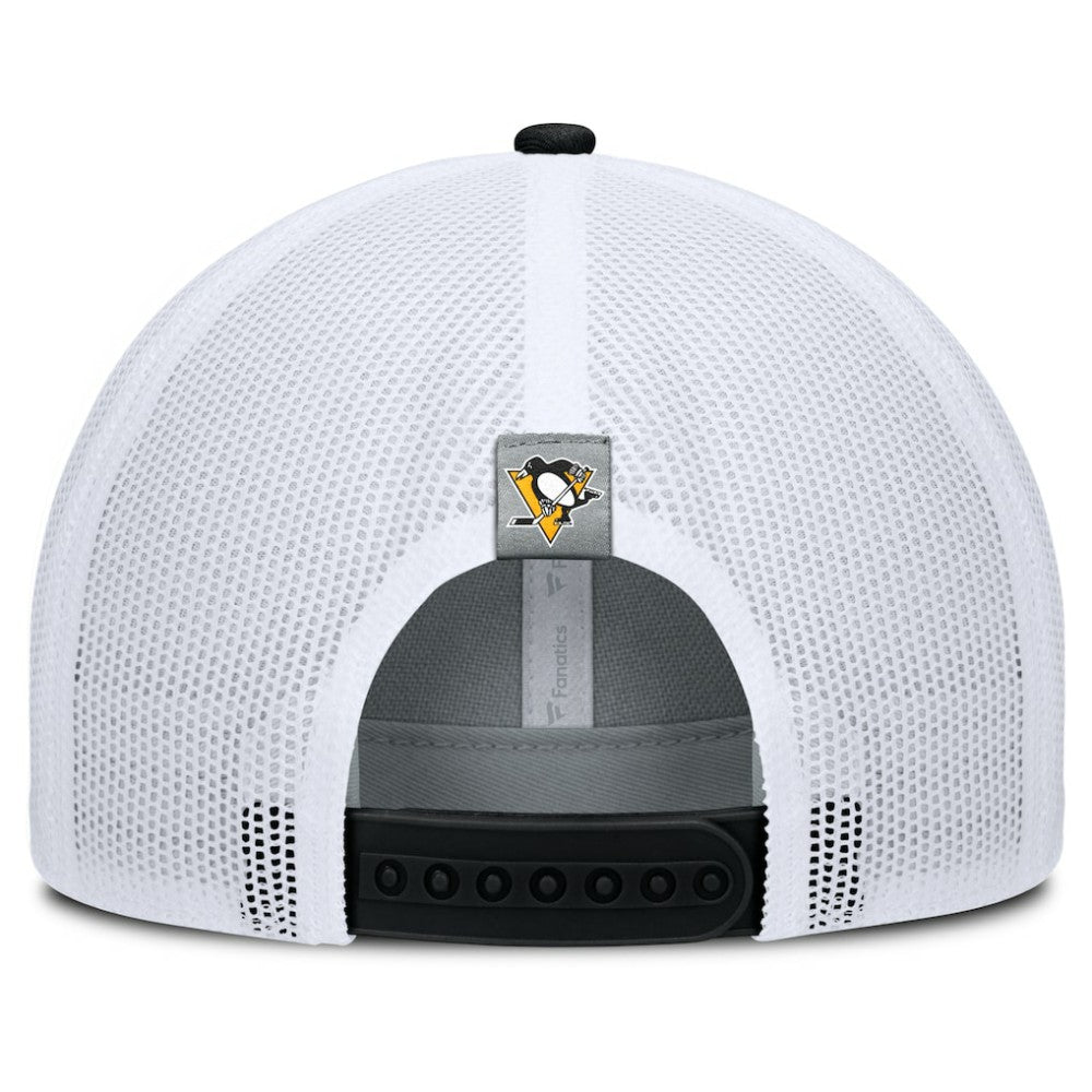 NHL Gray/Black Pittsburgh Penguins Fanatics Fundamental Adapt Trucker Adjustable Hat