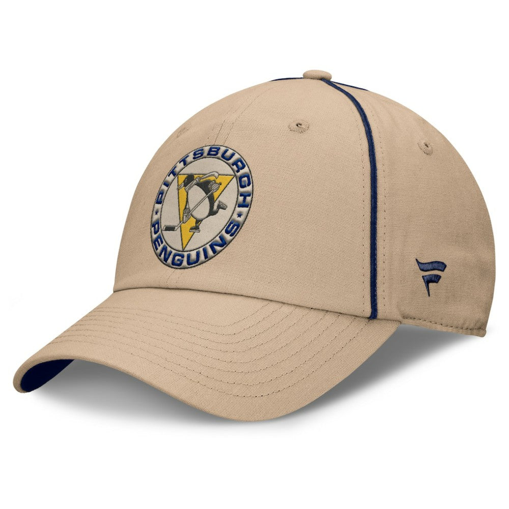 NHL Tan Pittsburgh Penguins Fanatics Heritage Setoff Adjustable Hat