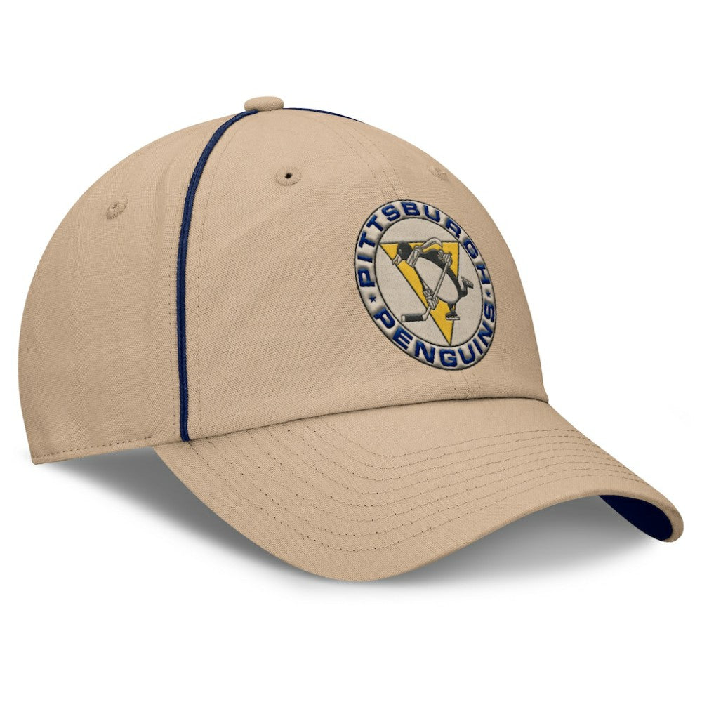 NHL Tan Pittsburgh Penguins Fanatics Heritage Setoff Adjustable Hat