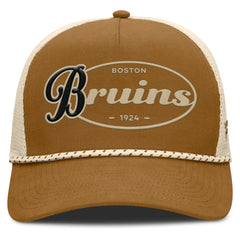 NHL Brown/Cream Boston Bruins Fanatics Heritage Fetch A-Frame Trucker Adjustable Hat