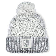 NHL White/Gray Vegas Golden Knights Fanatics Women's Fundamental Mist Cuffed Knit Hat with Pom