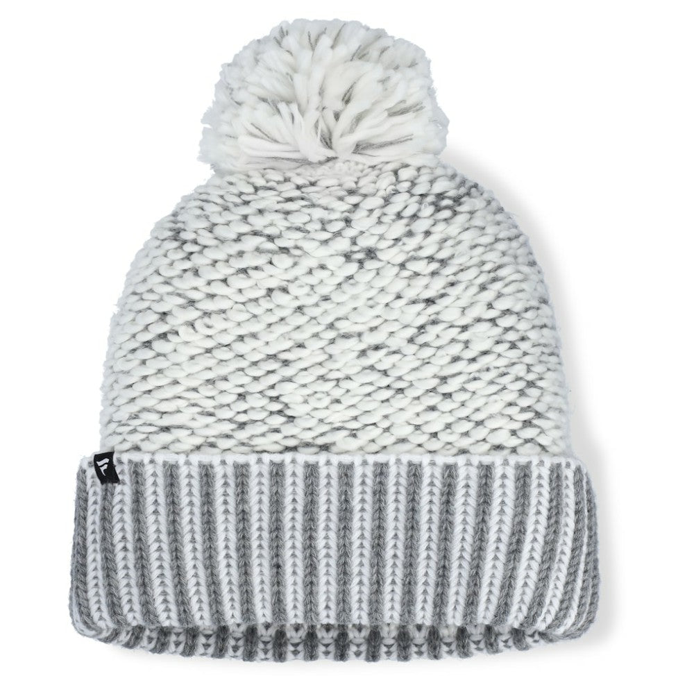 NHL White/Gray Vegas Golden Knights Fanatics Women's Fundamental Mist Cuffed Knit Hat with Pom