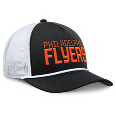 NHL Black/White Philadelphia Flyers Fanatics Heritage Dutch A-Frame Trucker Adjustable Hat