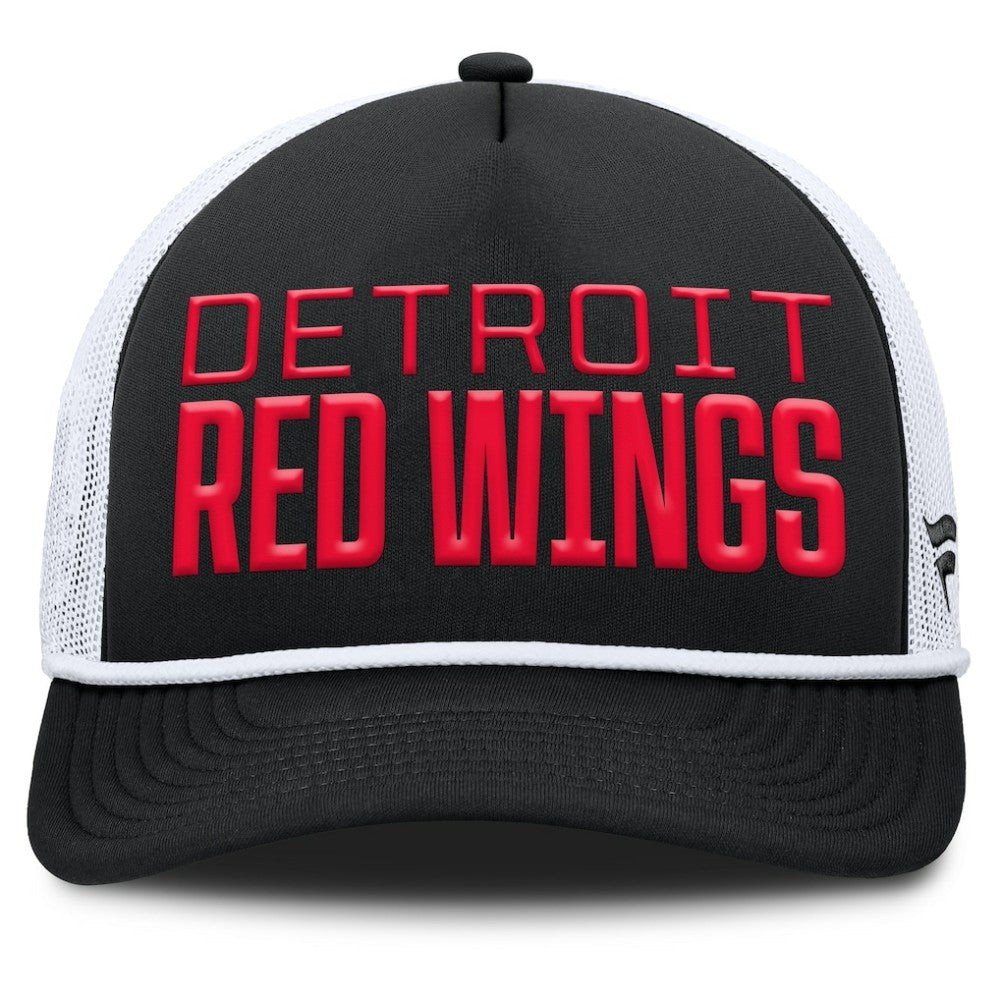 NHL Black/White Detroit Red Wings Fanatics Heritage Dutch A-Frame Trucker Adjustable Hat
