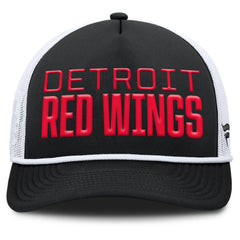 NHL Black/White Detroit Red Wings Fanatics Heritage Dutch A-Frame Trucker Adjustable Hat