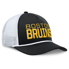 NHL Black/White Boston Bruins Fanatics Heritage Dutch A-Frame Trucker Adjustable Hat