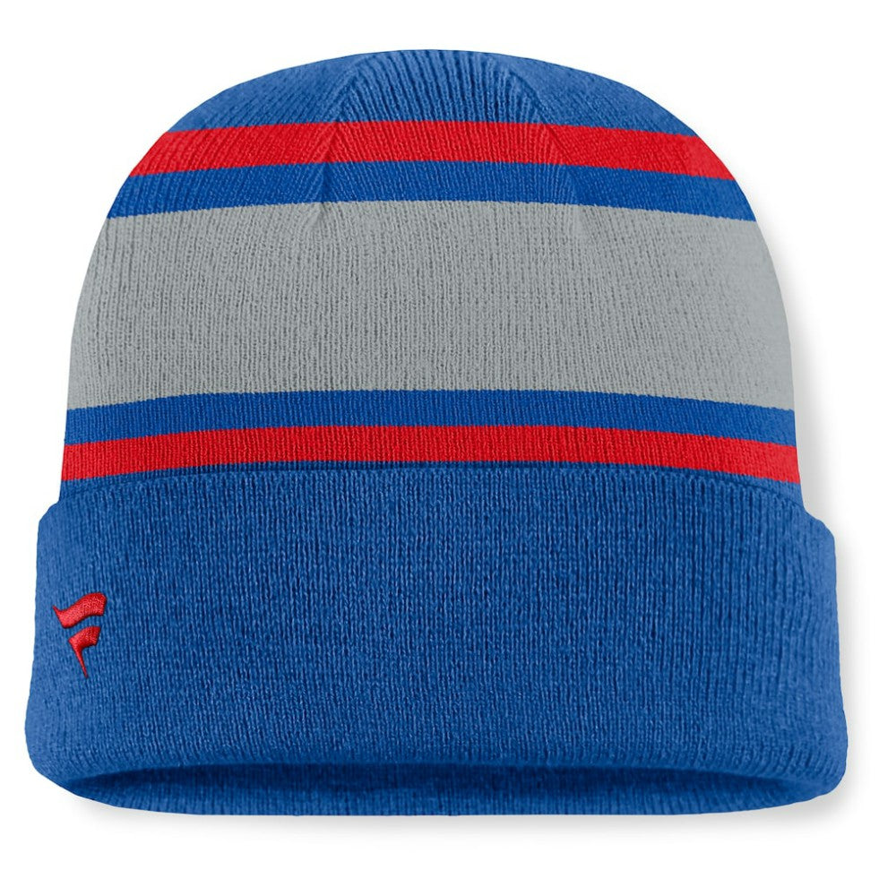 NHL Blue New York Rangers Fanatics Heritage Varsity Cuffed Knit Hat