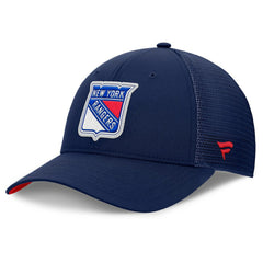 NHL Navy New York Rangers Fanatics Authentic Pro Home Ice Trucker Adjustable Hat