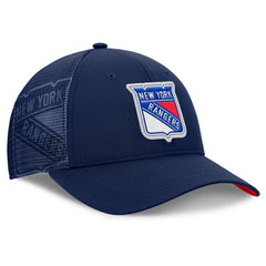 NHL Navy New York Rangers Fanatics Authentic Pro Home Ice Trucker Adjustable Hat
