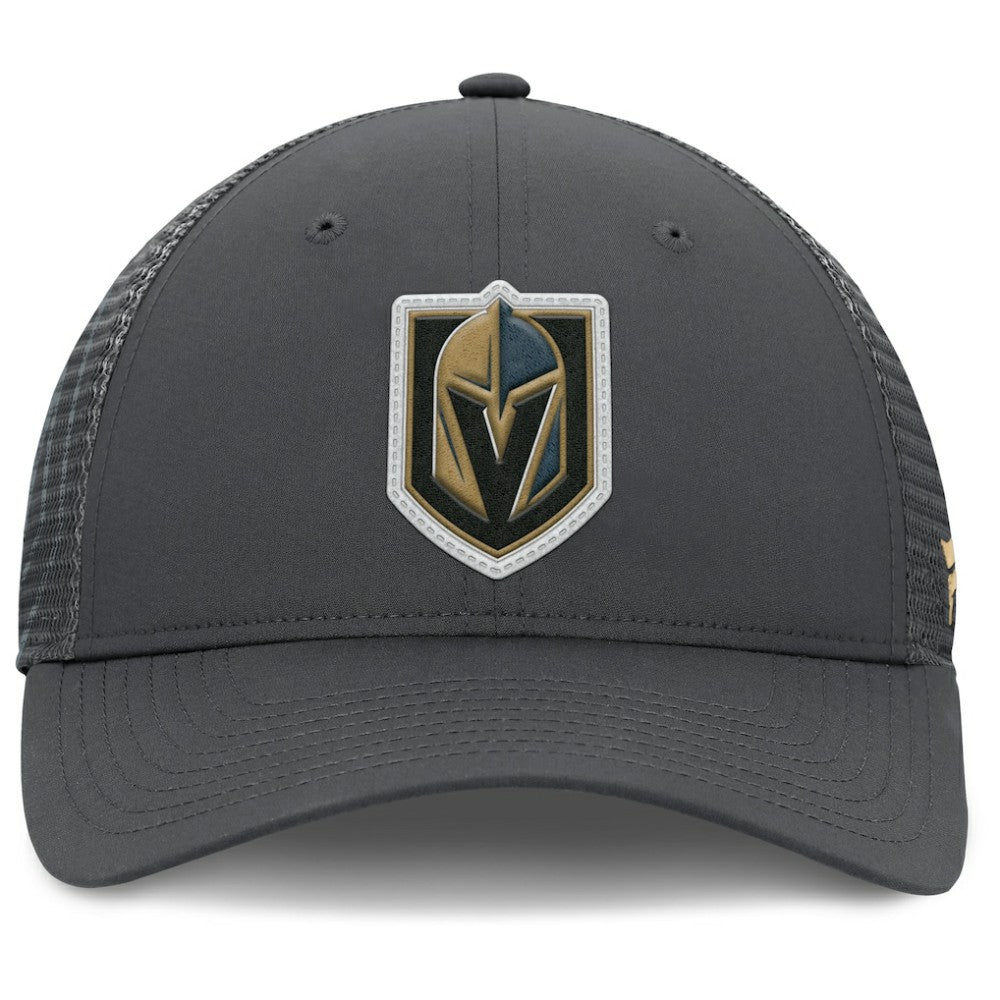 NHL Charcoal Vegas Golden Knights Fanatics Authentic Pro Home Ice Trucker Adjustable Hat