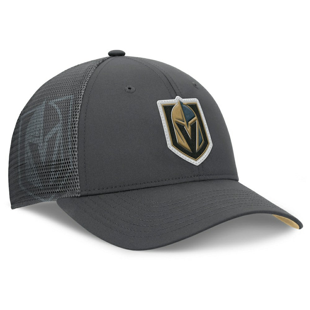 NHL Charcoal Vegas Golden Knights Fanatics Authentic Pro Home Ice Trucker Adjustable Hat