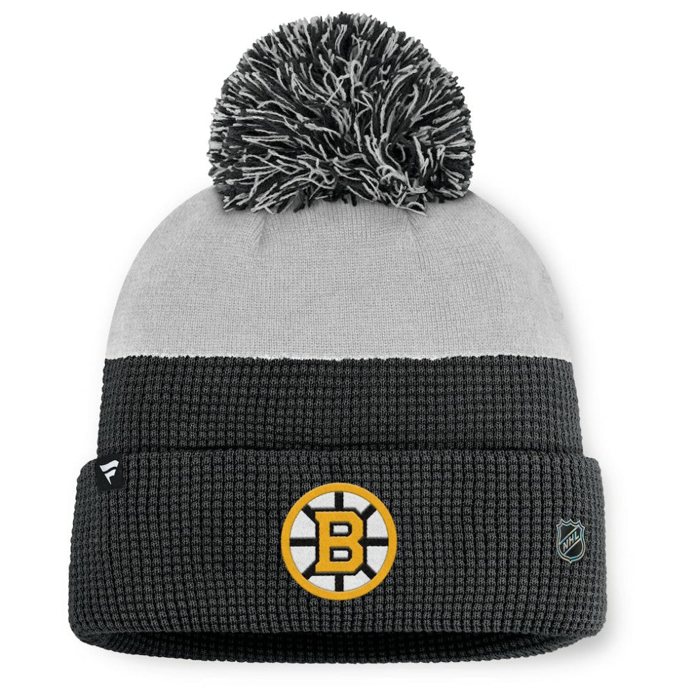 NHL Black/Gray Boston Bruins Fanatics Authentic Pro Home Ice Cuffed Knit Hat with Pom