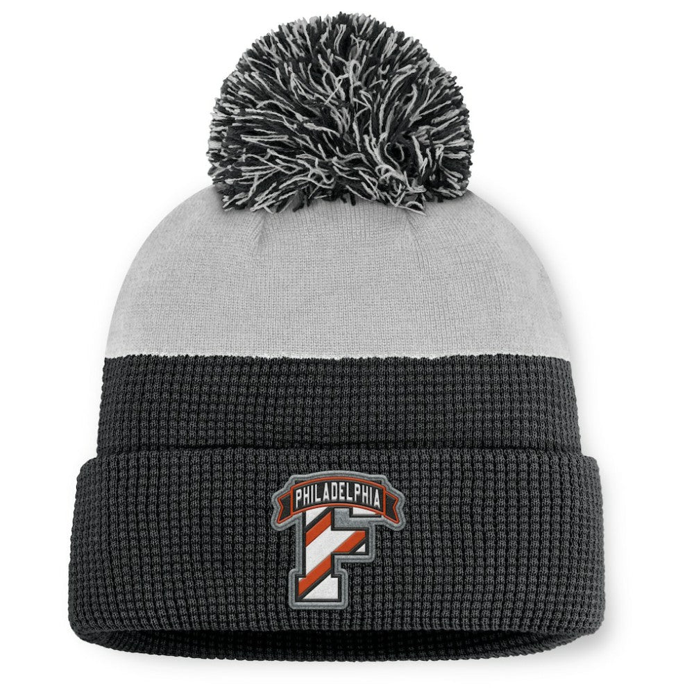 NHL Black/Gray Philadelphia Flyers Fanatics Authentic Pro Home Ice Cuffed Knit Hat with Pom