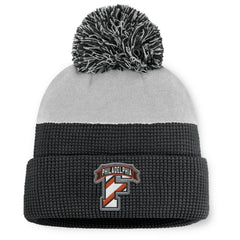 NHL Black/Gray Philadelphia Flyers Fanatics Authentic Pro Home Ice Cuffed Knit Hat with Pom