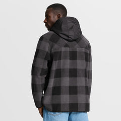 Elements Plaid Polar Fleece Quarter-Zip Hoodie - New York Jets
