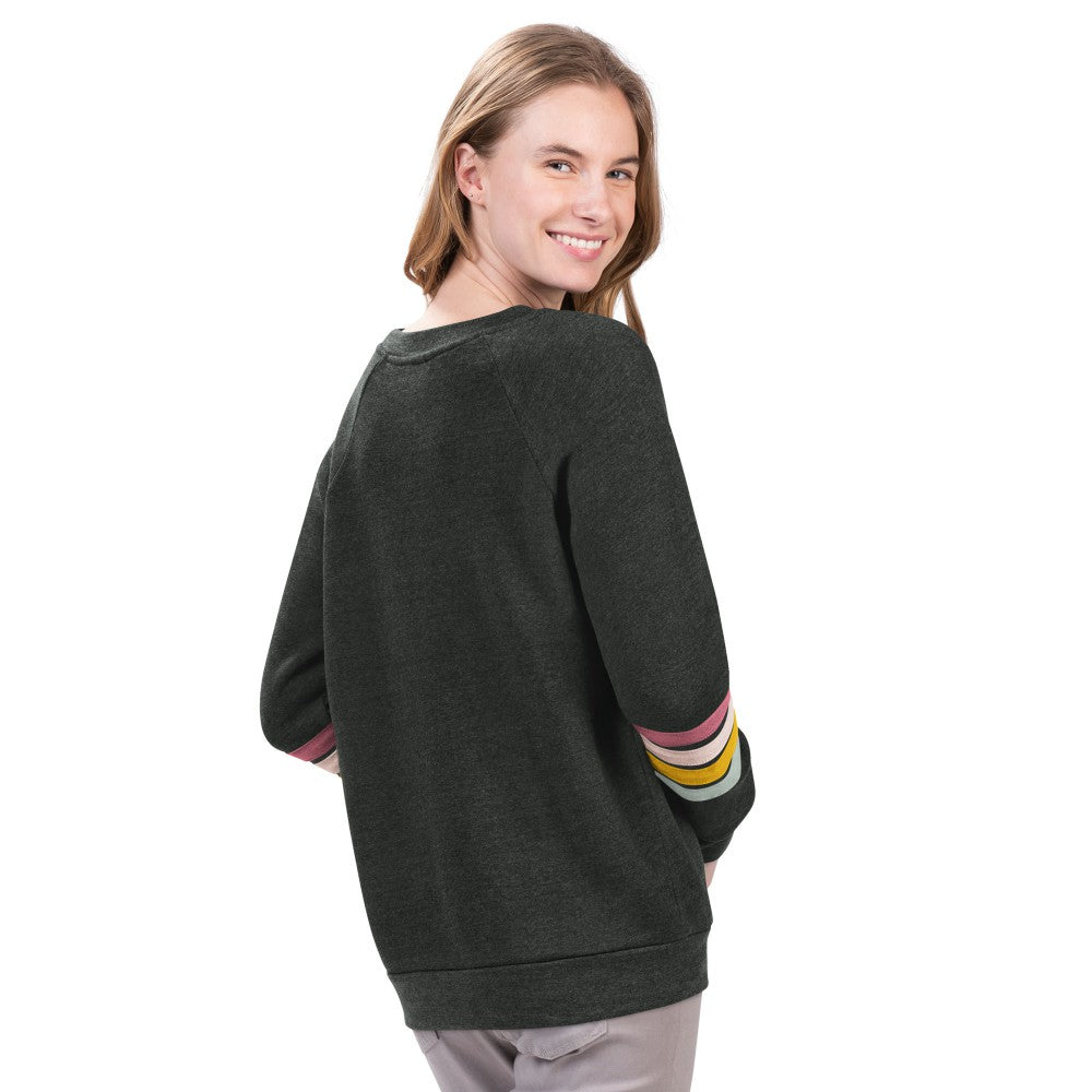 MLB New York Mets G-III 4Her by Carl Banks Women's Allana Stripe Pullover Sweatshirt
