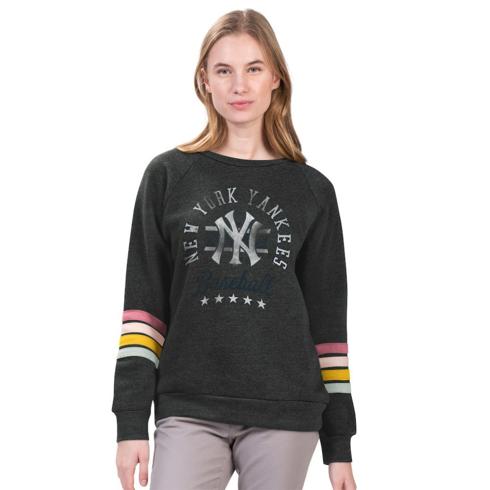 MLB New York Yankees G-III 4Her by Carl Banks Women's Allana Stripe Pullover Sweatshirt