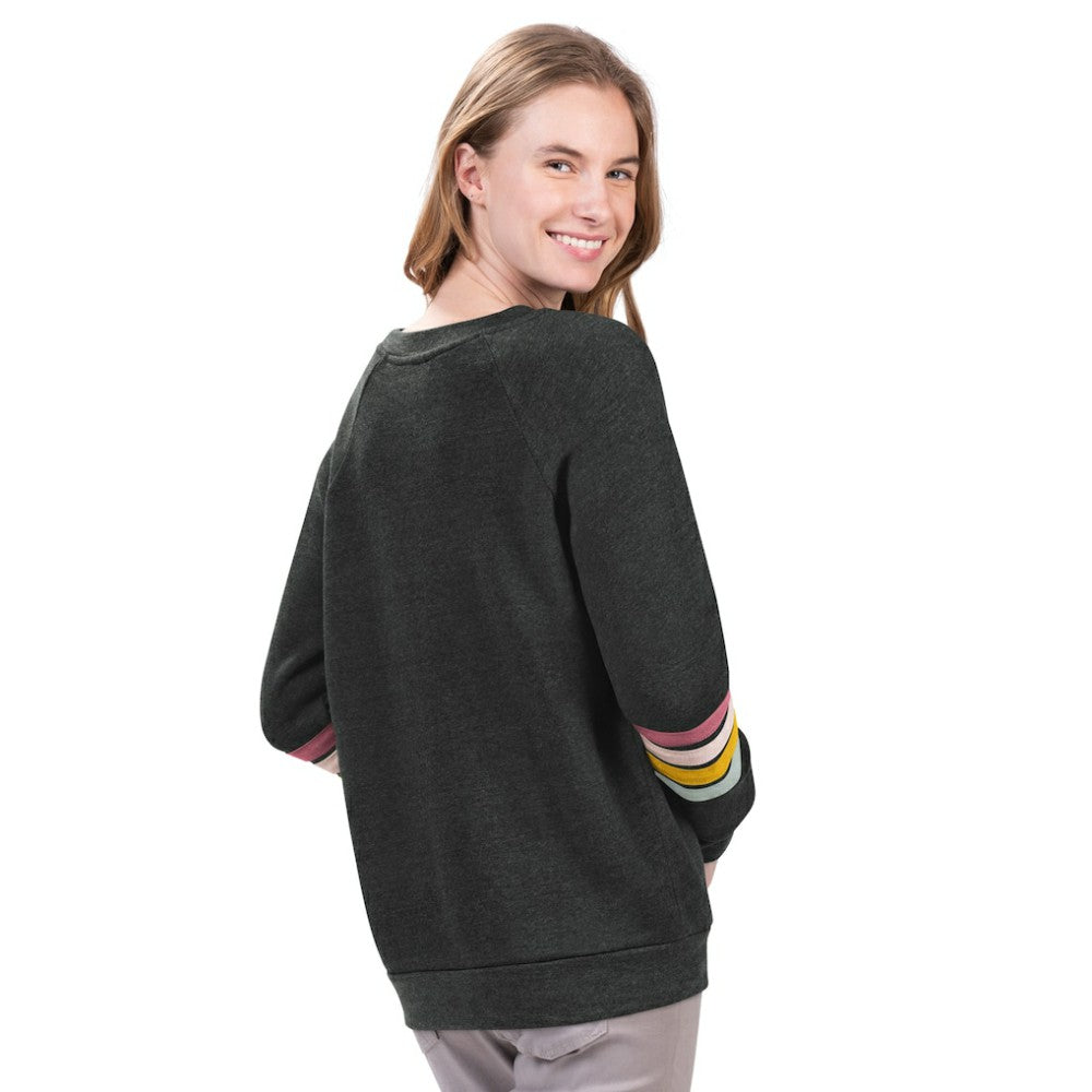 MLB New York Yankees G-III 4Her by Carl Banks Women's Allana Stripe Pullover Sweatshirt