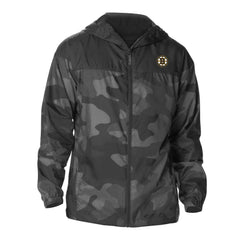 NHL Black Boston Bruins Columbia Camo Flash Challenger Omni-Shade Full-Zip Hoodie Windbreaker