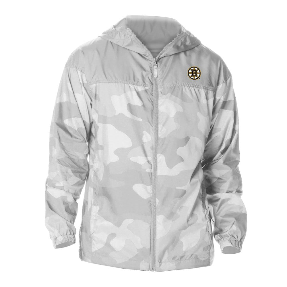NHL Gray Boston Bruins Columbia Camo Flash Challenger Omni-Shade Full-Zip Hoodie Windbreaker