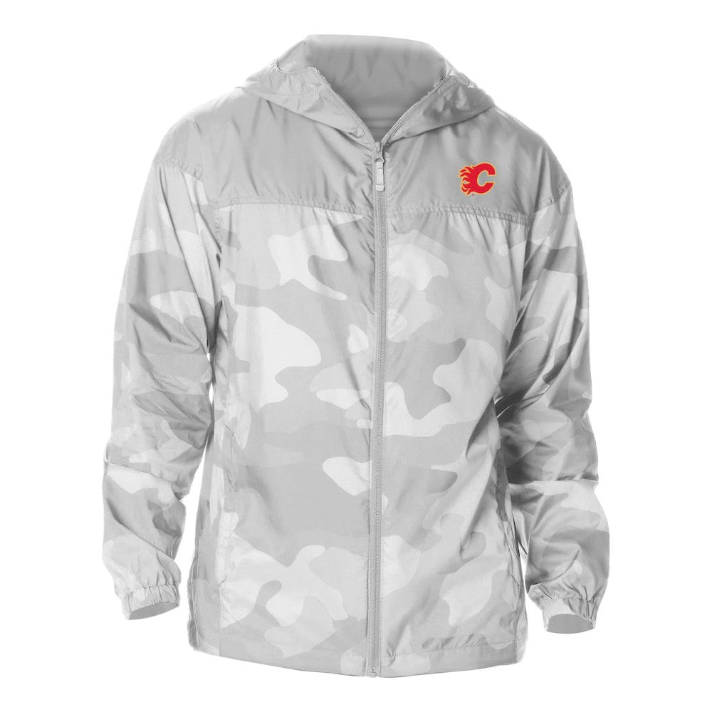 NHL Gray Calgary Flames Columbia Camo Flash Challenger Omni-Shade Full-Zip Hoodie Windbreaker