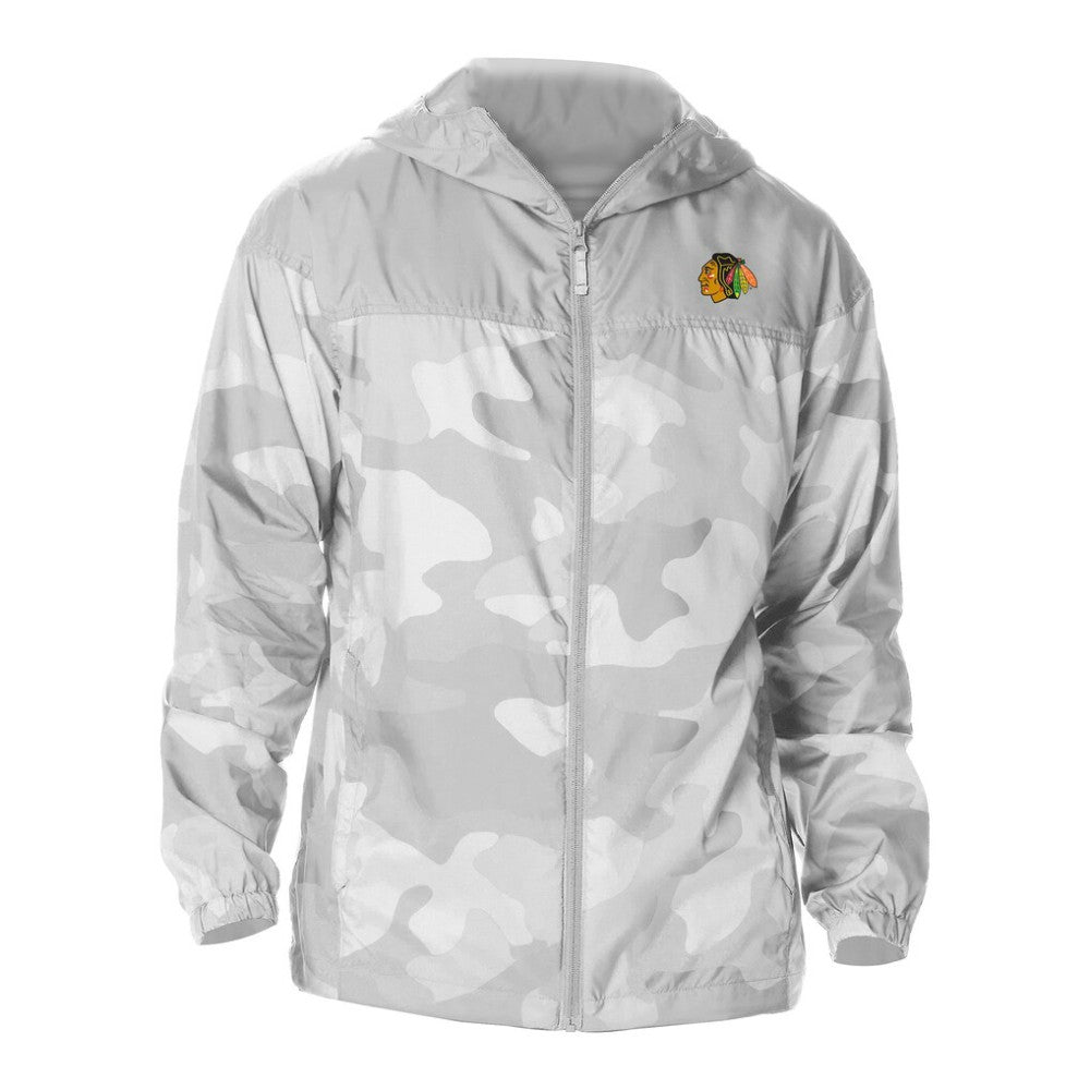 NHL Gray Chicago Blackhawks Columbia Camo Flash Challenger Omni-Shade Full-Zip Hoodie Windbreaker