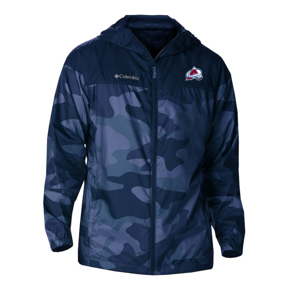 NHL Navy Colorado Avalanche Columbia Camo Flash Challenger Omni-Shade Full-Zip Hoodie Windbreaker