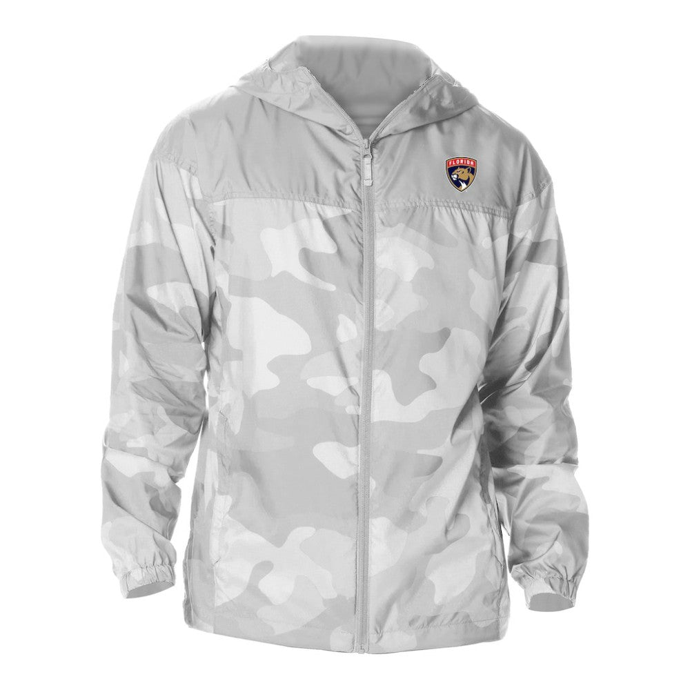 NHL White Florida Panthers Columbia Camo Flash Challenger Omni-Shade Full-Zip Hoodie Windbreaker