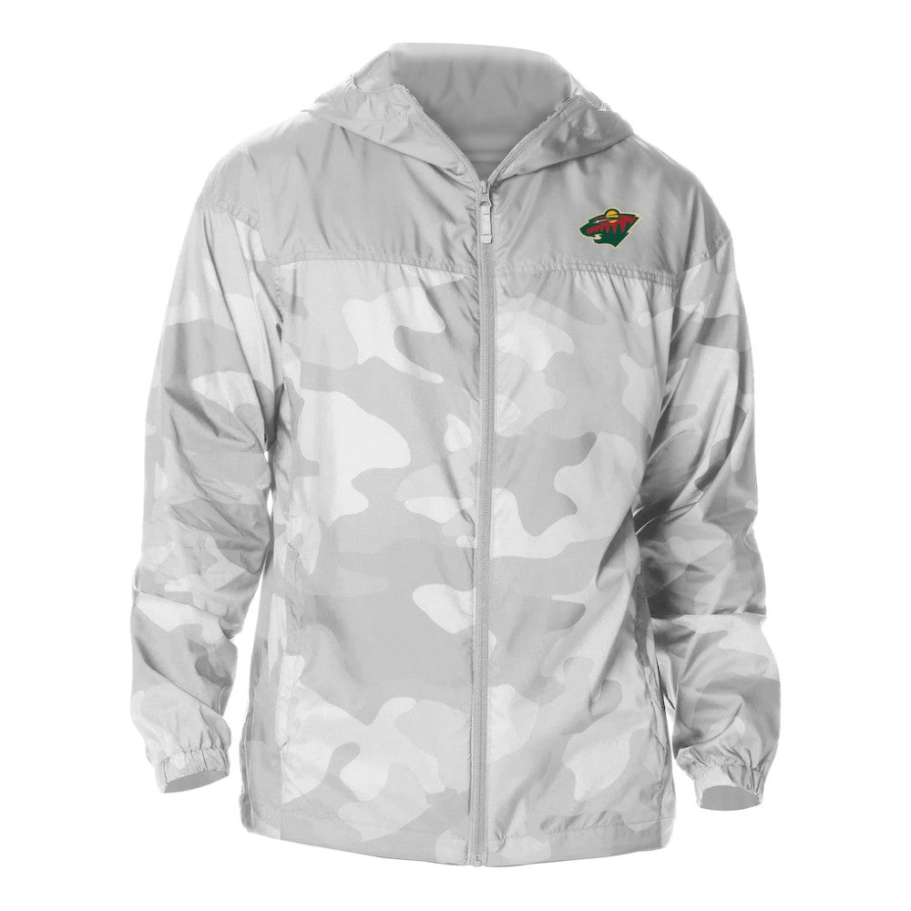 NHL Gray Minnesota Wild Columbia Camo Flash Challenger Omni-Shade Full-Zip Hoodie Windbreaker