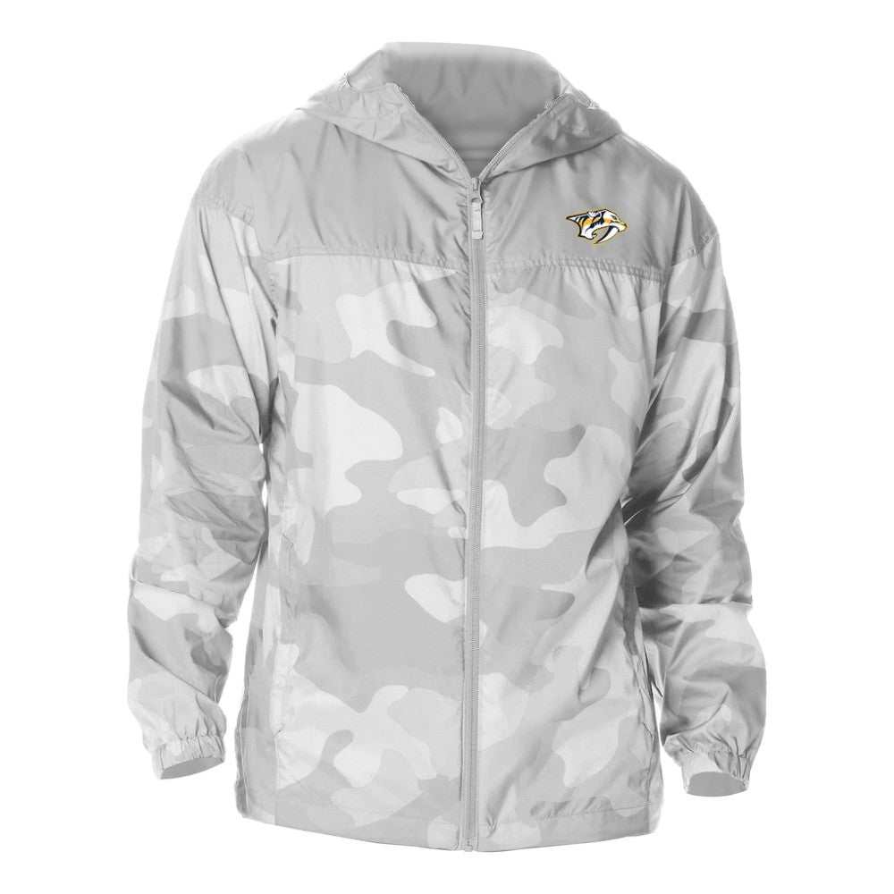 NHL Gray Nashville Predators Columbia Camo Flash Challenger Omni-Shade Full-Zip Hoodie Windbreaker