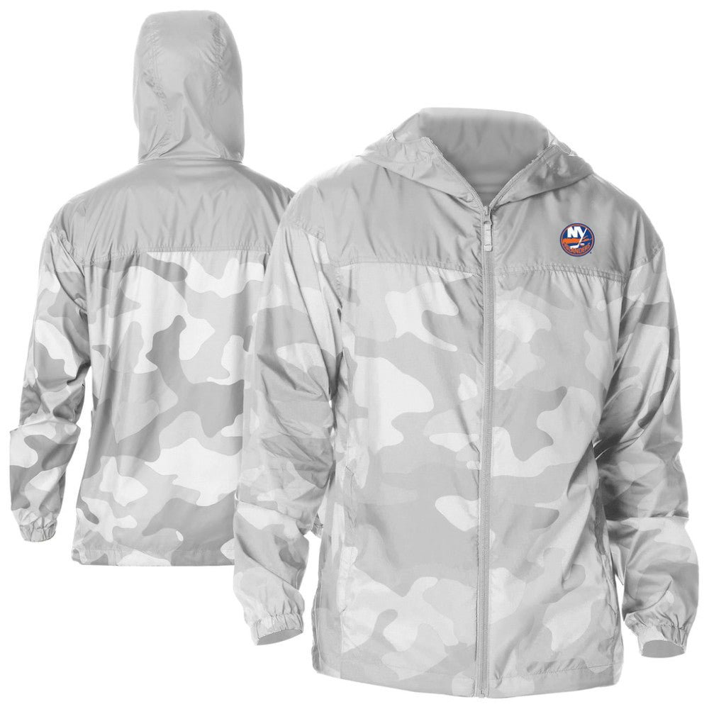 NHL Gray New York Islanders Columbia Camo Flash Challenger Omni-Shade Full-Zip Hoodie Windbreaker