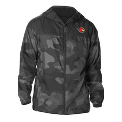 NHL Black Ottawa Senators Columbia Camo Flash Challenger Omni-Shade Full-Zip Hoodie Windbreaker