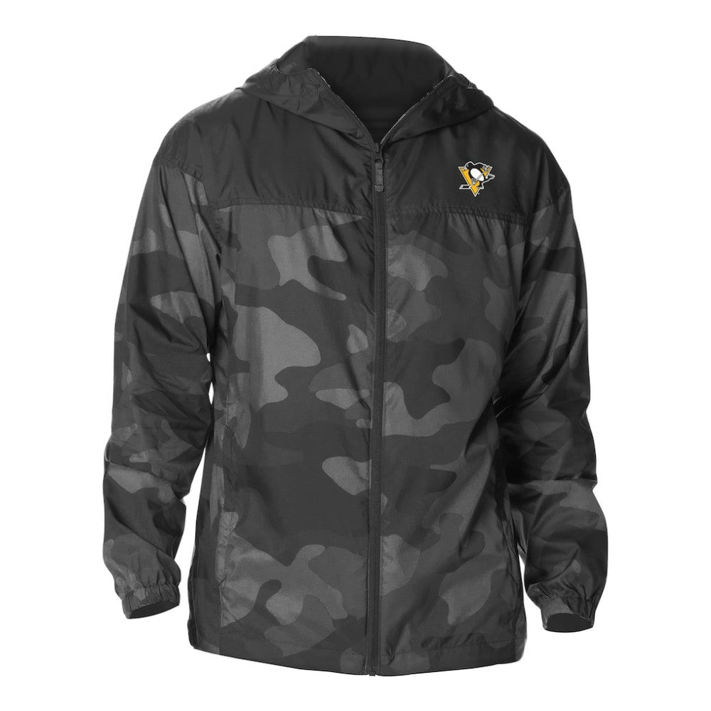 NHL Black Pittsburgh Penguins Columbia Camo Flash Challenger Omni-Shade Full-Zip Hoodie Windbreaker