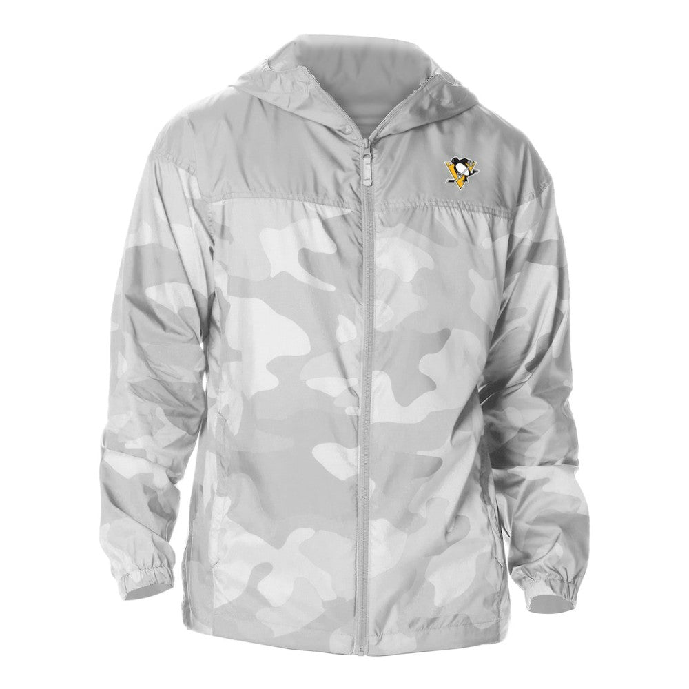 NHL Gray Pittsburgh Penguins Columbia Camo Flash Challenger Omni-Shade Full-Zip Hoodie Windbreaker