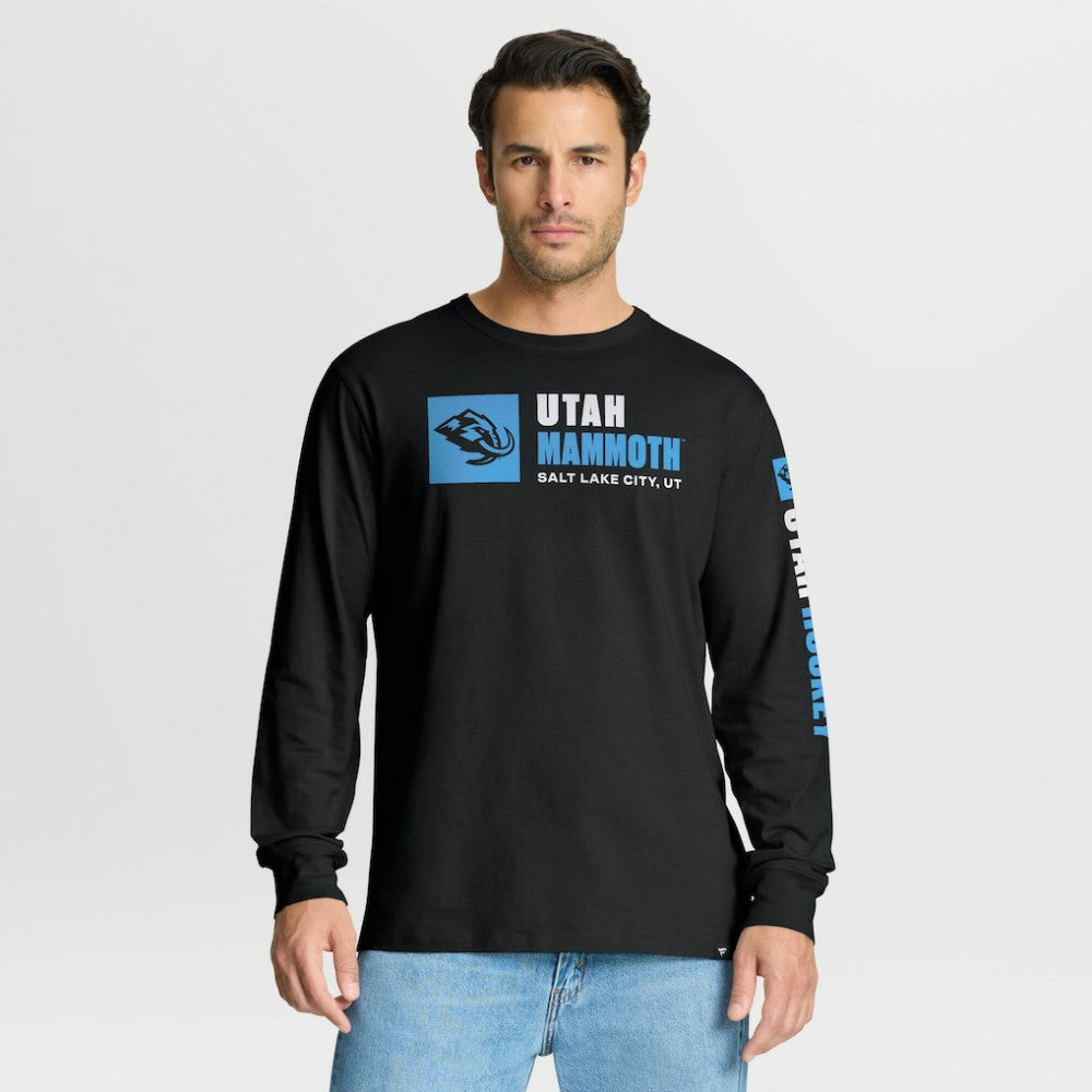 NHL Black Utah Mammoth Fanatics Goal Crease Legacy Long Sleeve T-Shirt