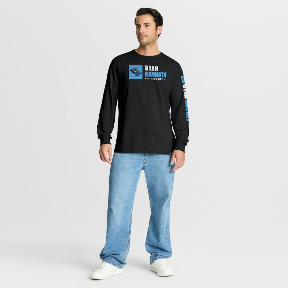 NHL Black Utah Mammoth Fanatics Goal Crease Legacy Long Sleeve T-Shirt