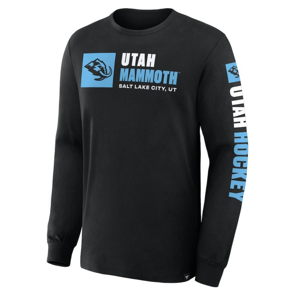 NHL Black Utah Mammoth Fanatics Goal Crease Legacy Long Sleeve T-Shirt