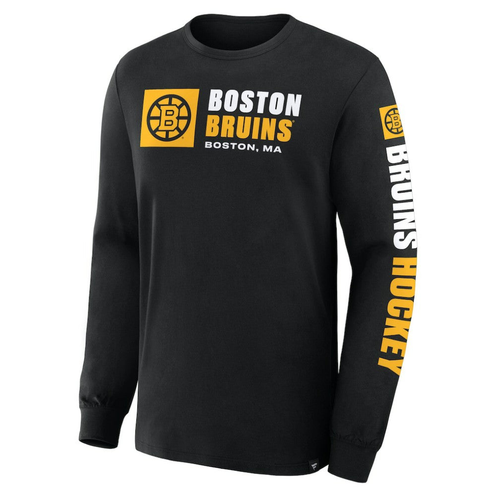 NHL Black Boston Bruins Fanatics Goal Crease Legacy Long Sleeve T-Shirt