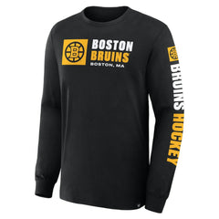 NHL Black Boston Bruins Fanatics Goal Crease Legacy Long Sleeve T-Shirt