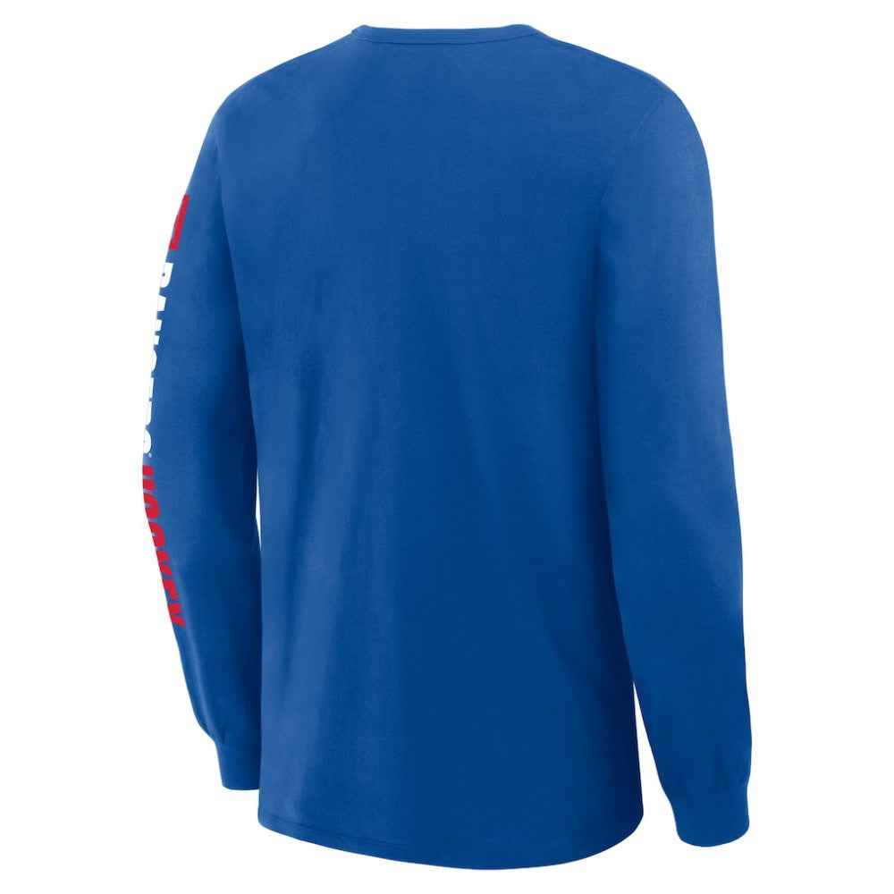 NHL Blue New York Rangers Fanatics Goal Crease Legacy Long Sleeve T-Shirt