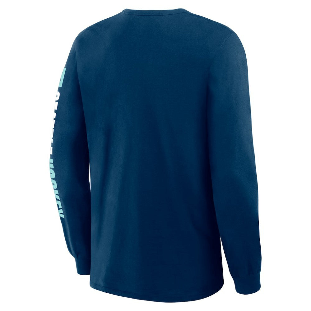 NHL Navy Seattle Kraken Fanatics Goal Crease Legacy Long Sleeve T-Shirt