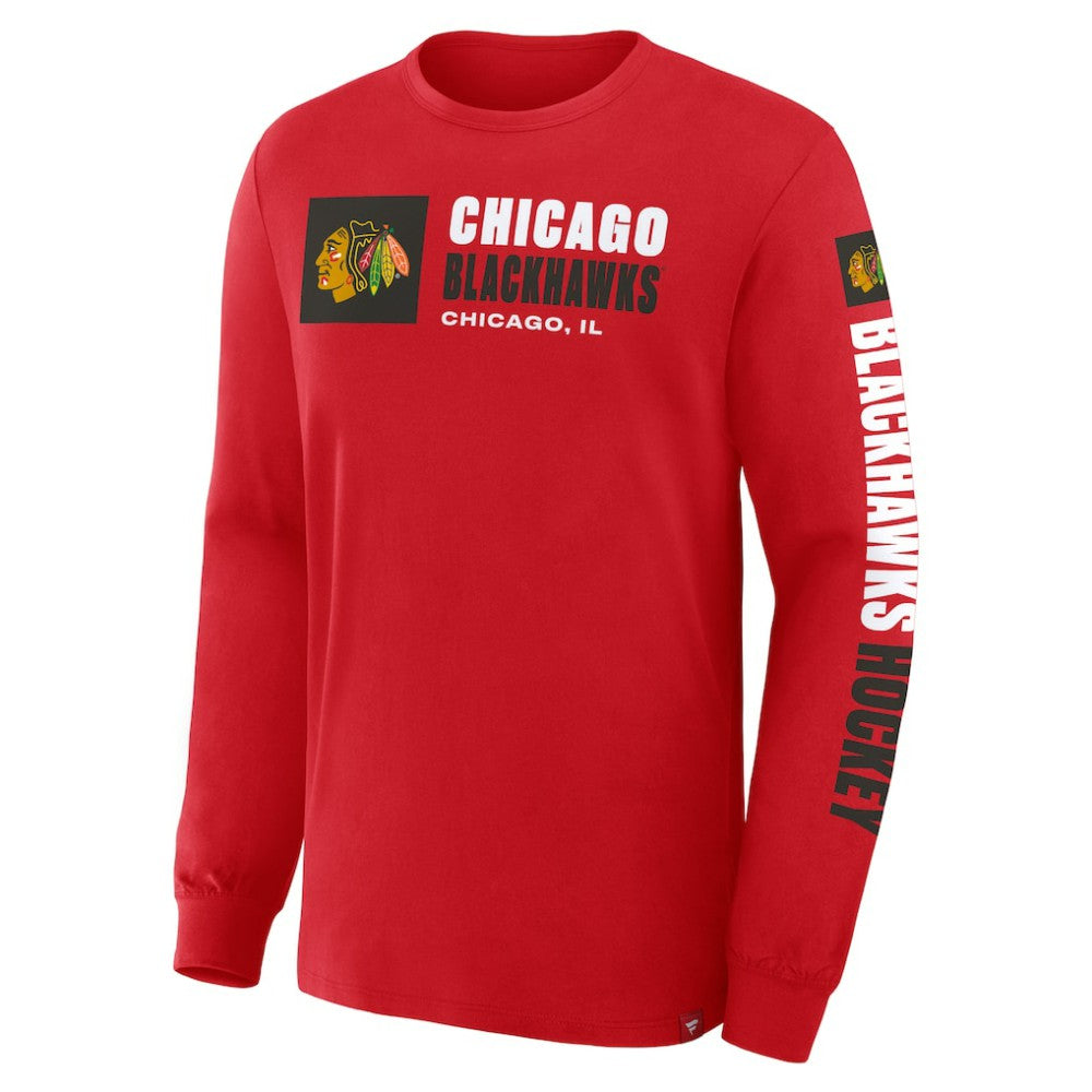 NHL Red Chicago Blackhawks Fanatics Goal Crease Legacy Long Sleeve T-Shirt