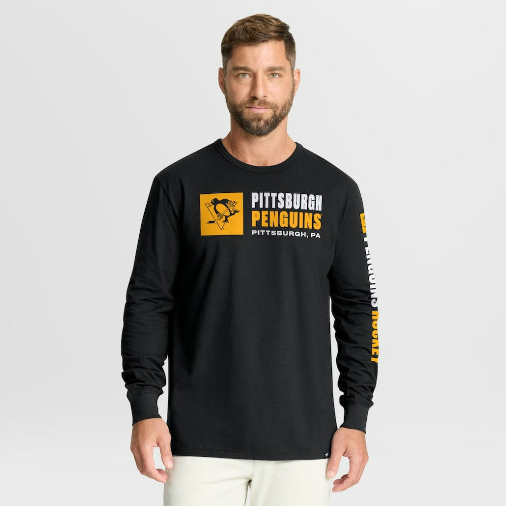 NHL Black Pittsburgh Penguins Fanatics Goal Crease Legacy Long Sleeve T-Shirt