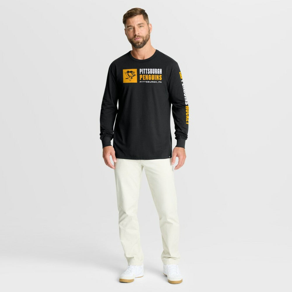 NHL Black Pittsburgh Penguins Fanatics Goal Crease Legacy Long Sleeve T-Shirt