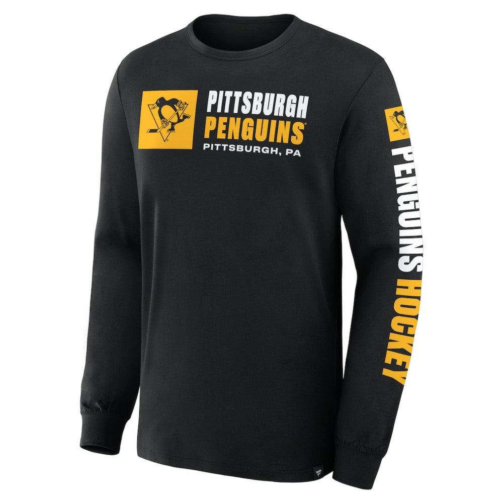 NHL Black Pittsburgh Penguins Fanatics Goal Crease Legacy Long Sleeve T-Shirt