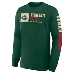 NHL Green Minnesota Wild Fanatics Goal Crease Legacy Long Sleeve T-Shirt