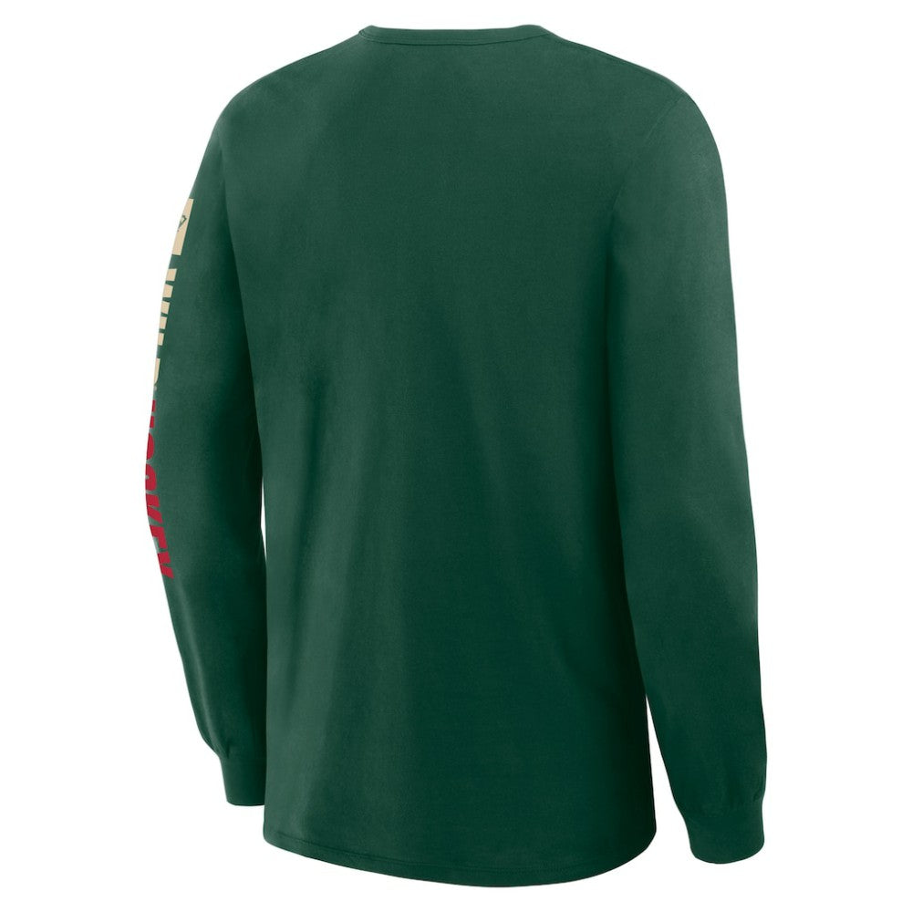 NHL Green Minnesota Wild Fanatics Goal Crease Legacy Long Sleeve T-Shirt